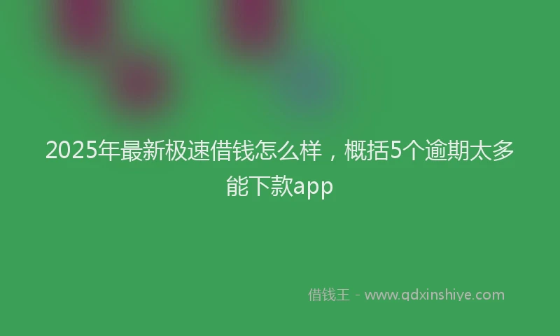 2025年最新极速借钱怎么样，概括5个逾期太多能下款app