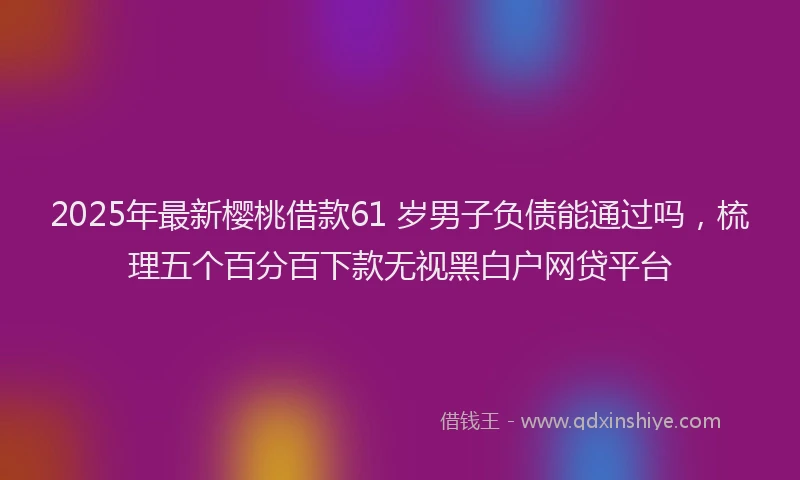 2025年最新樱桃借款61 岁男子负债能通过吗，梳理五个百分百下款无视黑白户网贷平台
