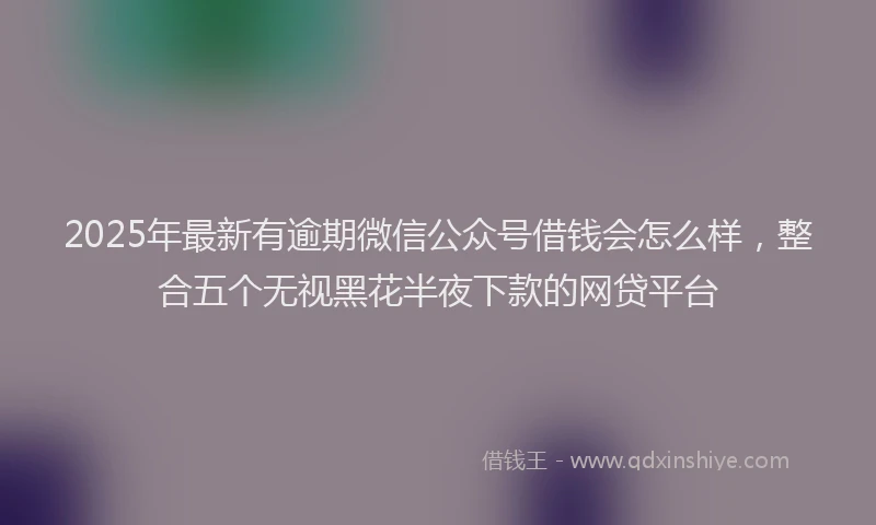 2025年最新有逾期微信公众号借钱会怎么样，整合五个无视黑花半夜下款的网贷平台