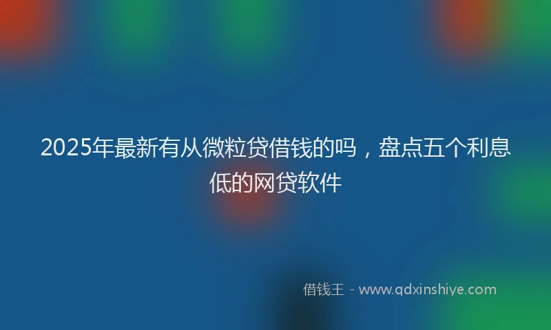 2025年最新有从微粒贷借钱的吗，盘点五个利息低的网贷软件