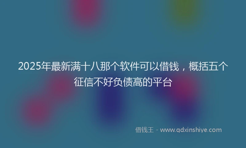 2025年最新满十八那个软件可以借钱，概括五个征信不好负债高的平台