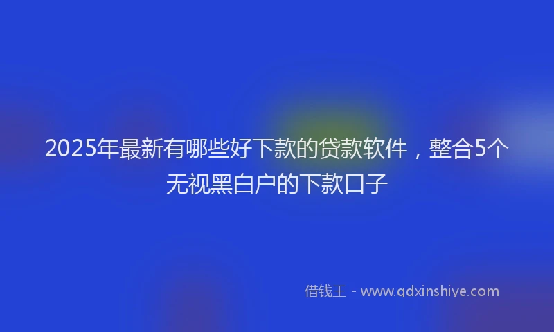 2025年最新有哪些好下款的贷款软件，整合5个无视黑白户的下款口子