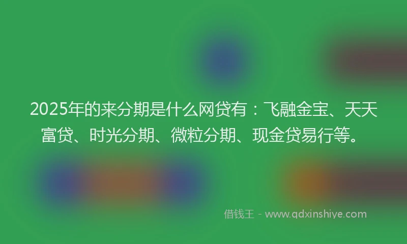 2025年的来分期是什么网贷有：飞融金宝、天天富贷、时光分期、微粒分期、现金贷易行等。