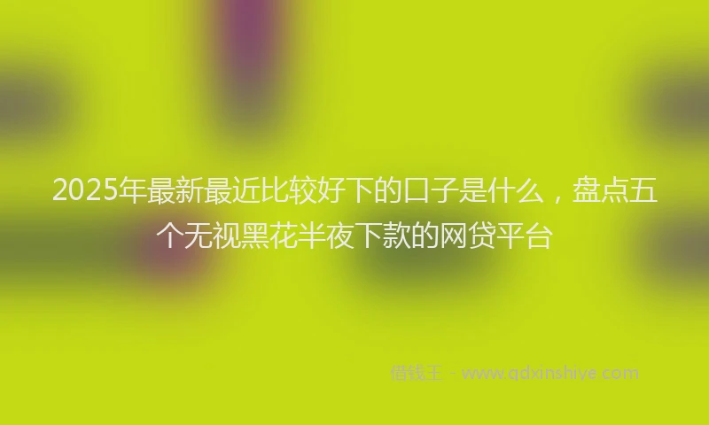 2025年最新最近比较好下的口子是什么，盘点五个无视黑花半夜下款的网贷平台