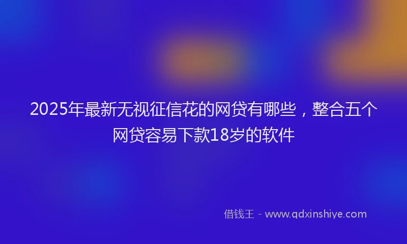 2025年最新无视征信花的网贷有哪些，整合五个网贷容易下款18岁的软件