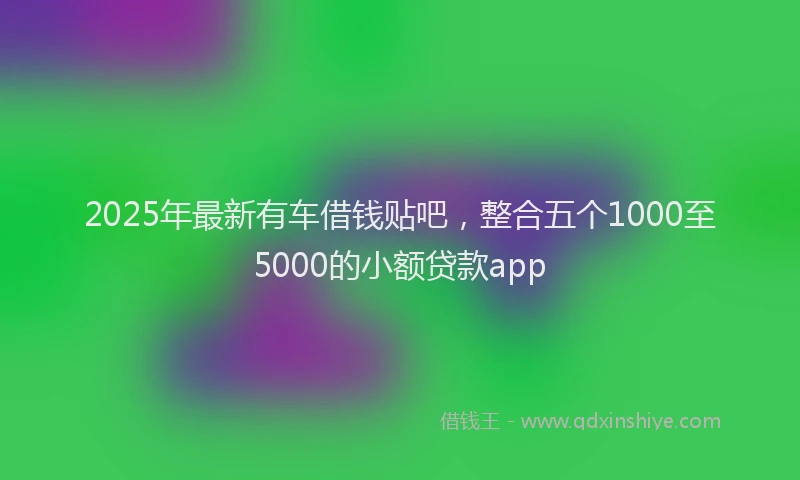 2025年最新有车借钱贴吧，整合五个1000至5000的小额贷款app