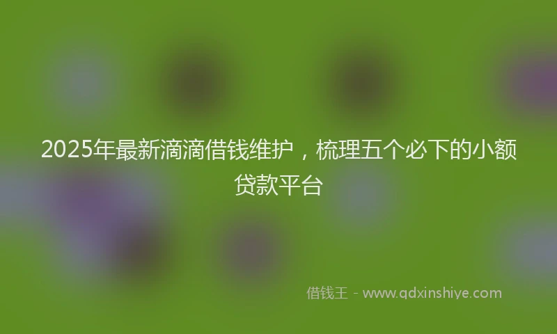 2025年最新滴滴借钱维护，梳理五个必下的小额贷款平台