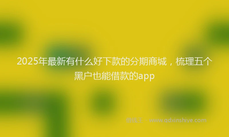2025年最新有什么好下款的分期商城，梳理五个黑户也能借款的app