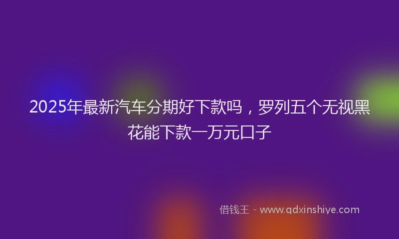 2025年最新汽车分期好下款吗，罗列五个无视黑花能下款一万元口子