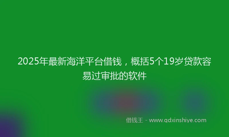 2025年最新海洋平台借钱，概括5个19岁贷款容易过审批的软件