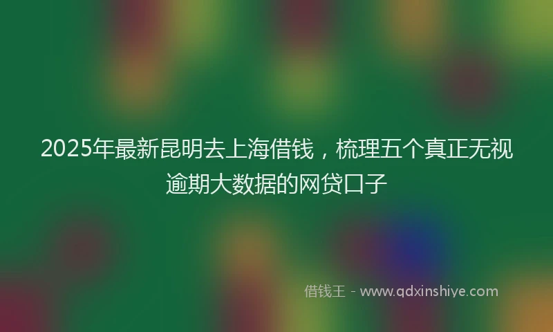2025年最新昆明去上海借钱，梳理五个真正无视逾期大数据的网贷口子