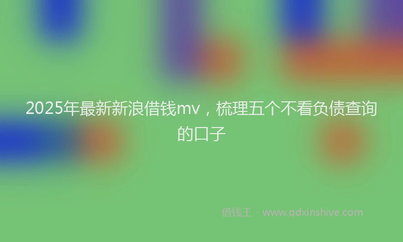 2025年最新新浪借钱mv，梳理五个不看负债查询的口子