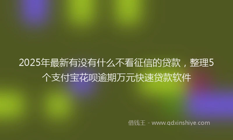 2025年最新有没有什么不看征信的贷款，整理5个支付宝花呗逾期万元快速贷款软件