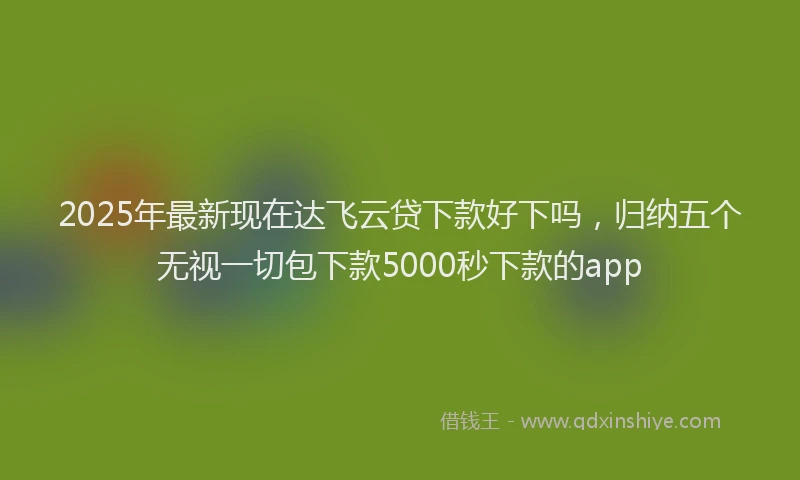 2025年最新现在达飞云贷下款好下吗，归纳五个无视一切包下款5000秒下款的app