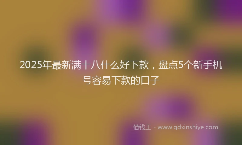 2025年最新满十八什么好下款，盘点5个新手机号容易下款的口子