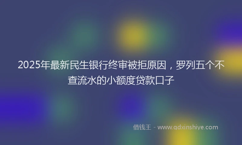 2025年最新民生银行终审被拒原因，罗列五个不查流水的小额度贷款口子