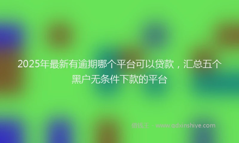 2025年最新有逾期哪个平台可以贷款，汇总五个黑户无条件下款的平台
