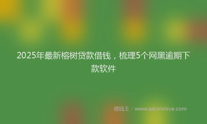 2025年最新榕树贷款借钱，梳理5个网黑逾期下款软件