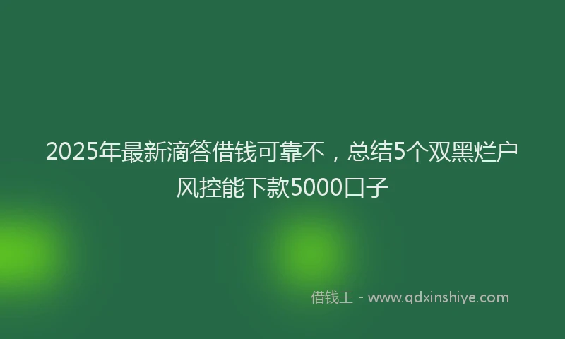2025年最新滴答借钱可靠不，总结5个双黑烂户风控能下款5000口子