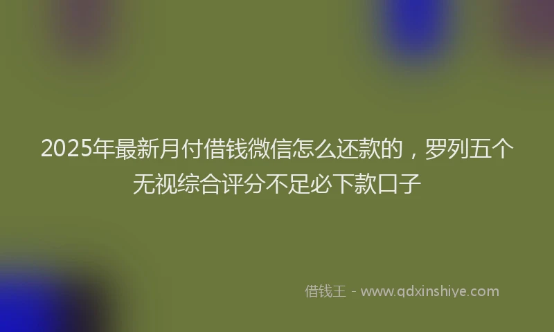 2025年最新月付借钱微信怎么还款的，罗列五个无视综合评分不足必下款口子
