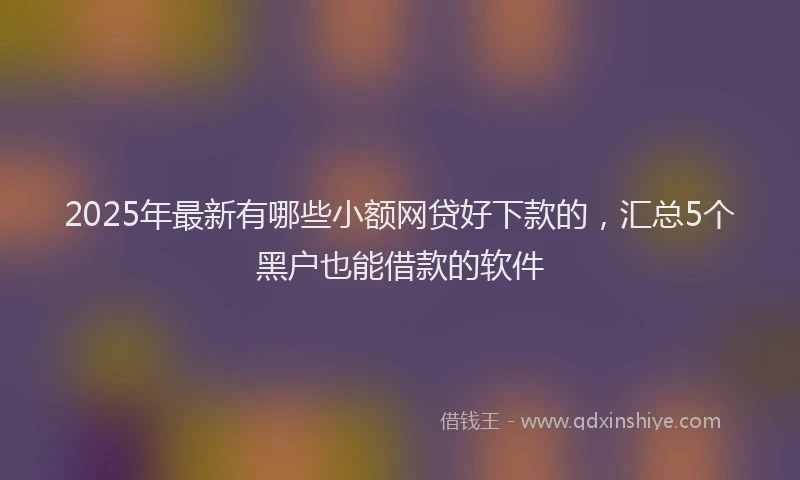 2025年最新有哪些小额网贷好下款的，汇总5个黑户也能借款的软件