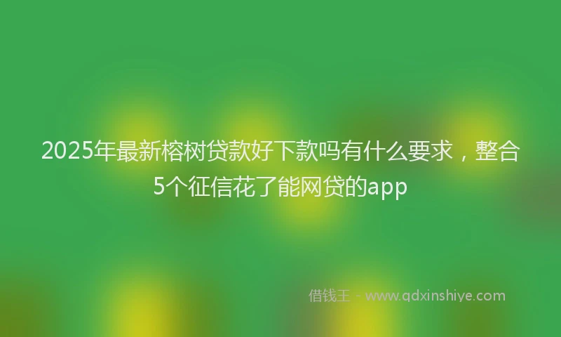 2025年最新榕树贷款好下款吗有什么要求，整合5个征信花了能网贷的app