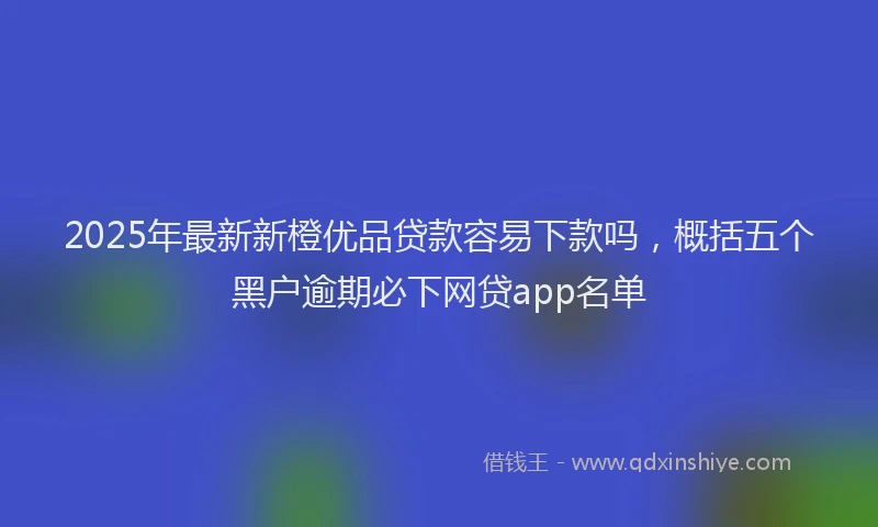 2025年最新新橙优品贷款容易下款吗，概括五个黑户逾期必下网贷app名单