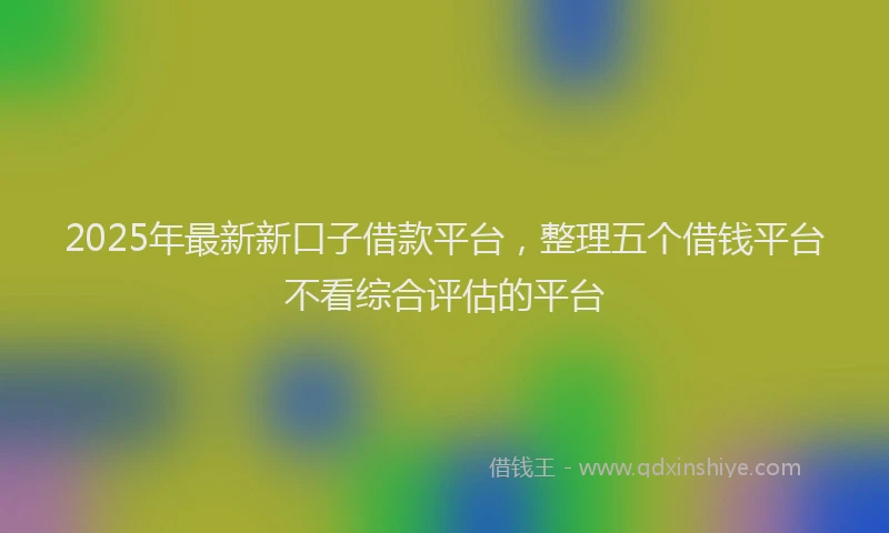 2025年最新新口子借款平台，整理五个借钱平台不看综合评估的平台
