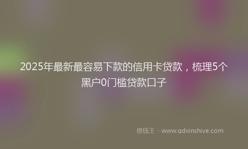 2025年最新最容易下款的信用卡贷款，梳理5个黑户0门槛贷款口子