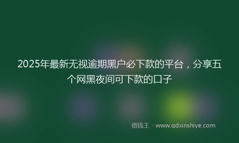 2025年最新无视逾期黑户必下款的平台，分享五个网黑夜间可下款的口子