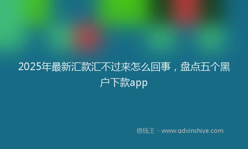 2025年最新汇款汇不过来怎么回事，盘点五个黑户下款app