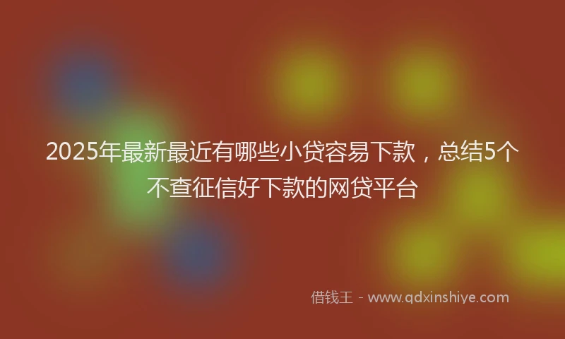 2025年最新最近有哪些小贷容易下款，总结5个不查征信好下款的网贷平台
