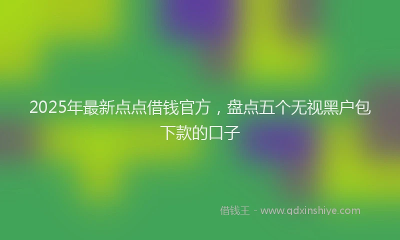 2025年最新点点借钱官方，盘点五个无视黑户包下款的口子