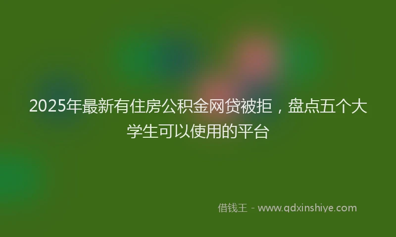 2025年最新有住房公积金网贷被拒，盘点五个大学生可以使用的平台