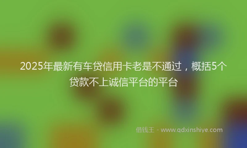 2025年最新有车贷信用卡老是不通过，概括5个贷款不上诚信平台的平台