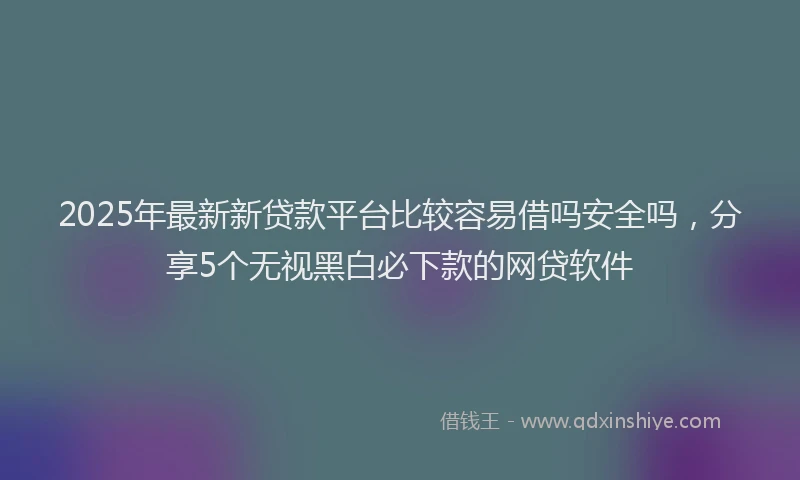 2025年最新新贷款平台比较容易借吗安全吗，分享5个无视黑白必下款的网贷软件