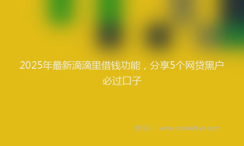2025年最新滴滴里借钱功能，分享5个网贷黑户必过口子