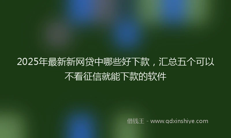 2025年最新新网贷中哪些好下款，汇总五个可以不看征信就能下款的软件