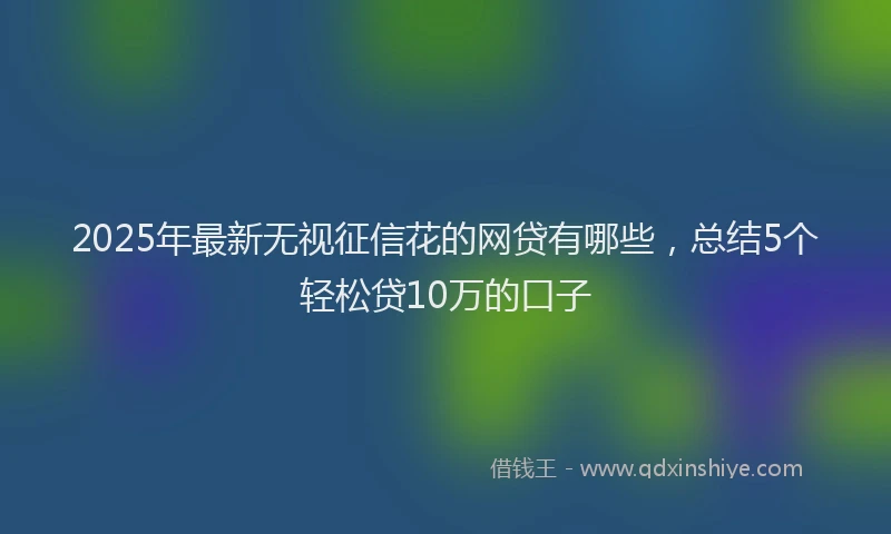 2025年最新无视征信花的网贷有哪些，总结5个轻松贷10万的口子