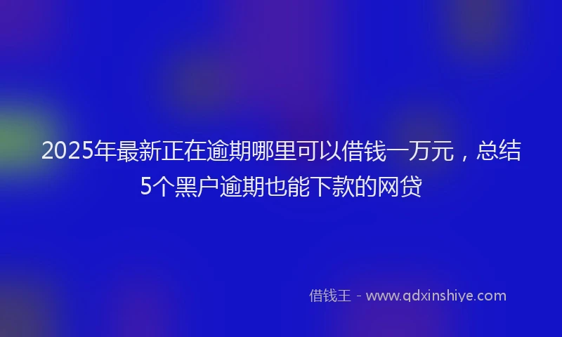 2025年最新正在逾期哪里可以借钱一万元，总结5个黑户逾期也能下款的网贷