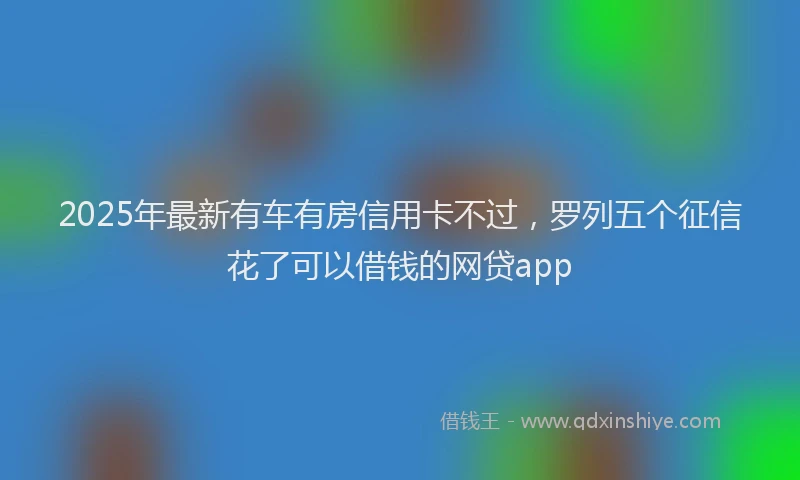 2025年最新有车有房信用卡不过，罗列五个征信花了可以借钱的网贷app