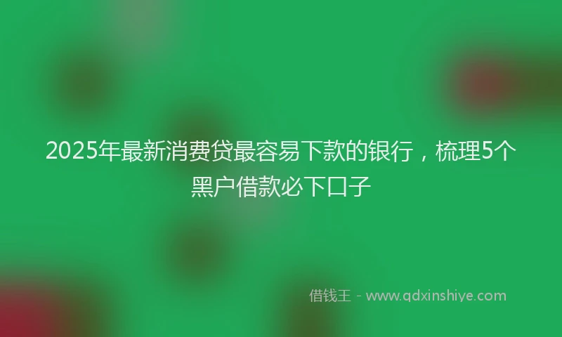 2025年最新消费贷最容易下款的银行，梳理5个黑户借款必下口子