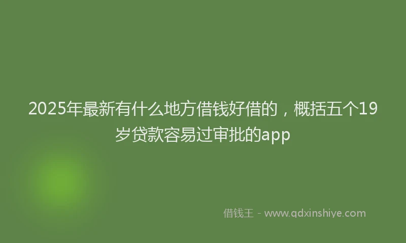 2025年最新有什么地方借钱好借的，概括五个19岁贷款容易过审批的app