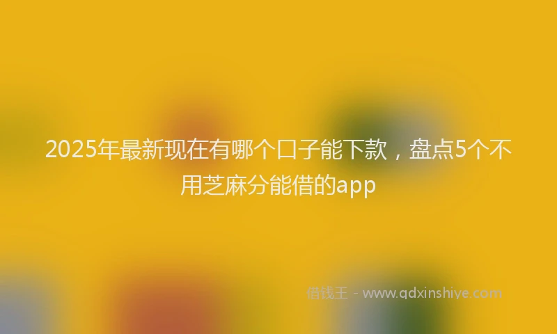 2025年最新现在有哪个口子能下款，盘点5个不用芝麻分能借的app