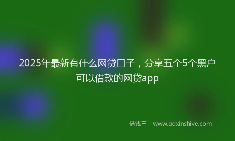2025年最新有什么网贷口子，分享五个5个黑户可以借款的网贷app