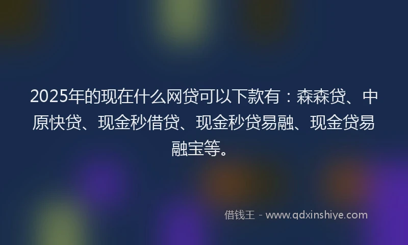 2025年的现在什么网贷可以下款有：森森贷、中原快贷、现金秒借贷、现金秒贷易融、现金贷易融宝等。