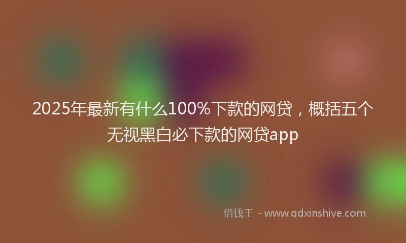2025年最新有什么100%下款的网贷，概括五个无视黑白必下款的网贷app