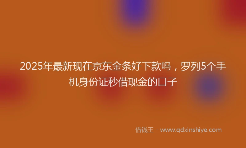 2025年最新现在京东金条好下款吗，罗列5个手机身份证秒借现金的口子