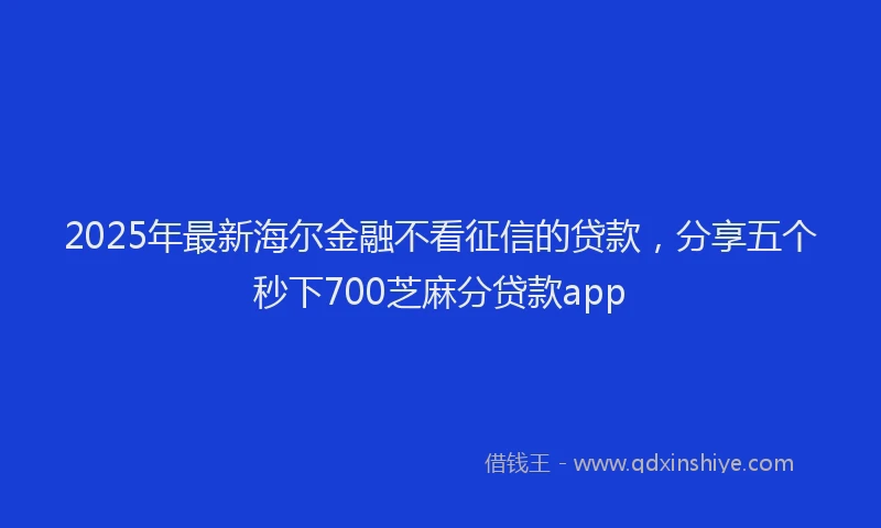 2025年最新海尔金融不看征信的贷款，分享五个秒下700芝麻分贷款app
