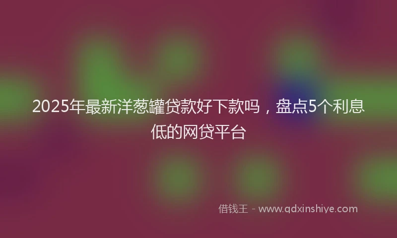2025年最新洋葱罐贷款好下款吗，盘点5个利息低的网贷平台